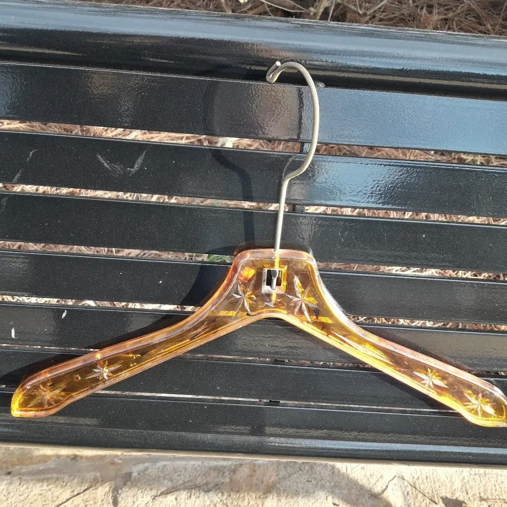Vintage Clothes Hanger Tortoise Shell Bakelite Starburst Gold Hanging Hook